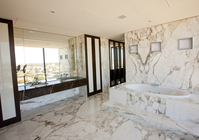 modern style white marble bathroom